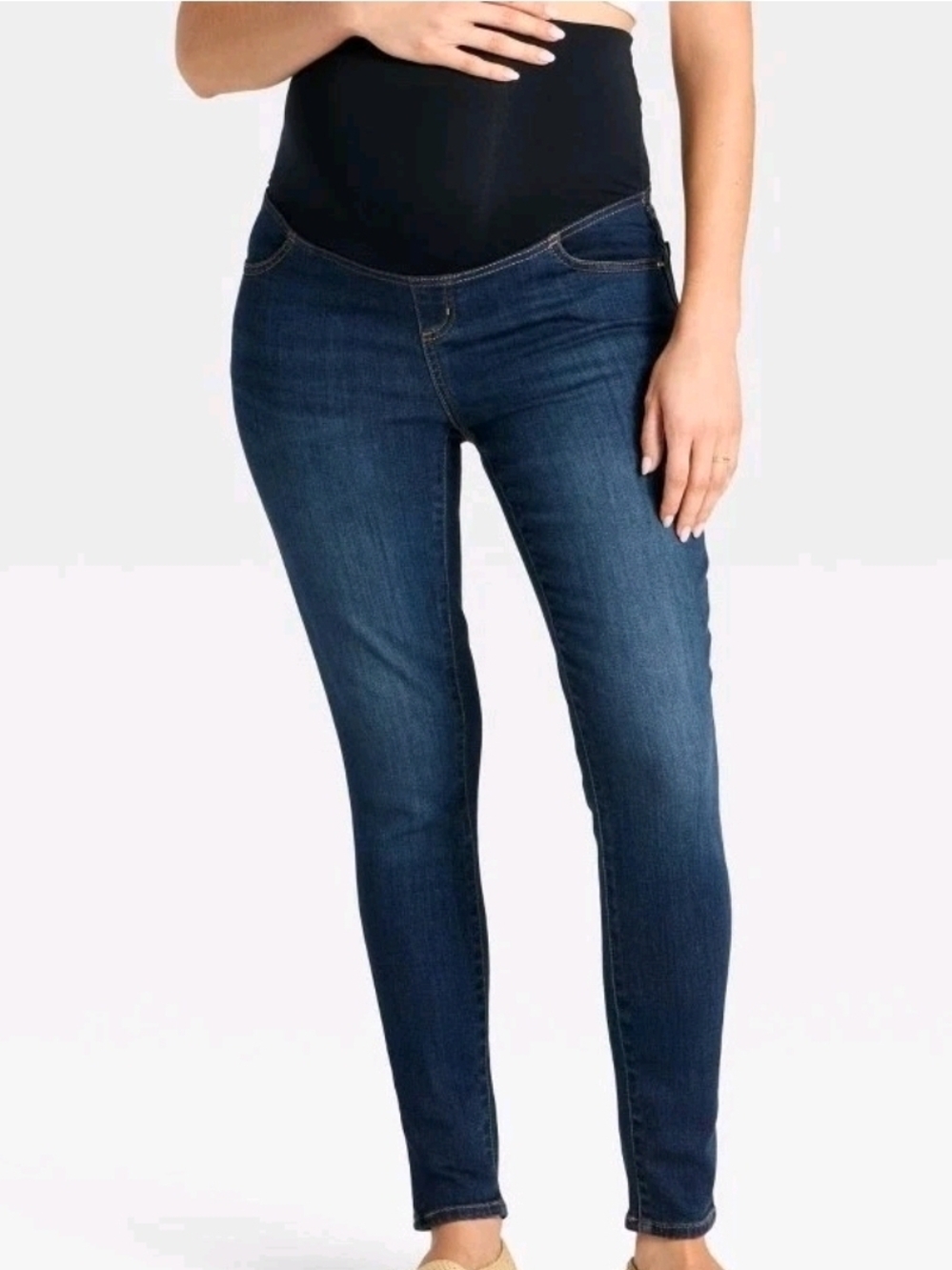 Isabel Maternity Side Panel Low Rise Skinny Jeans Dark Blue Women's 4/27R‎ BB2